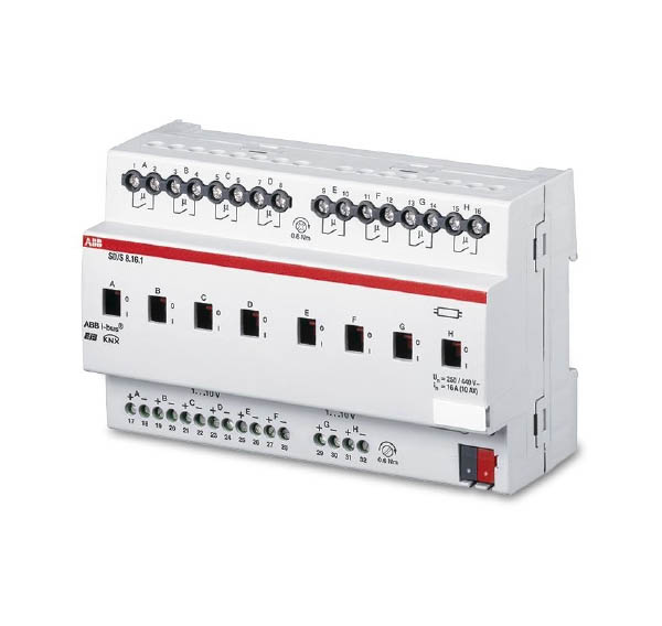 ABB KNX SD/S 8.16.1 Светорегулятор 8-х канальный для ЭПРА 1-10B, 10A, DIN-рейка 2CDG110081R0011