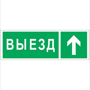Белый свет Знак безопасности NPU-3311.N06"Направление к воротам выезда прямо" a18592