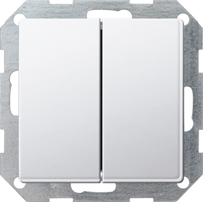 Gira E22 Двухклавишный выключатель с самовозвратом 10А 250В, вертикальный 2860201