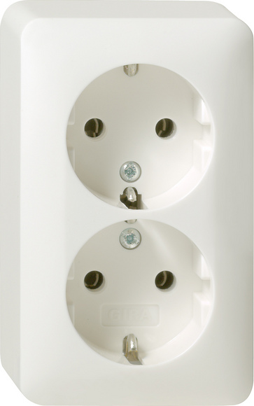 Gira Бел Розетка двойная с/з 16А IP20 078013