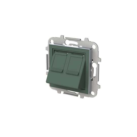 Купить ABB SKY Комодоро Накладка для 2-х суппортов/разъёмов типа 2017... и/или 2018..., наклонная, со шторкам 2CLA851680A1901