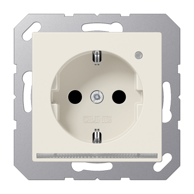 JUNG SCHUKO-розетка с LED подсветкой, слоновая кость A1520-OLNW