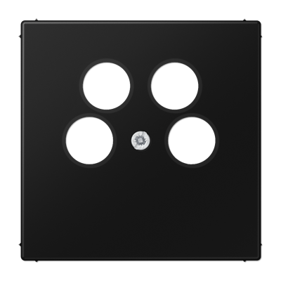 JUNG LS 990 Черный матовый Крышка для TV-SAT розетки с 4-мя гнёздами LS990-4SAT2SWM