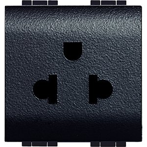 BT LL Алюминий Розетка силовая 2К+З, 16А, универсального стандарта L4126