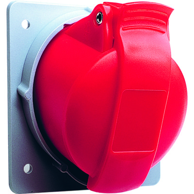 ABB RAM Розетка панельная с угловым минимальным фланцем 216RAM9, 16A, 2P+E, IP44, 9ч 2CMA170005R1000