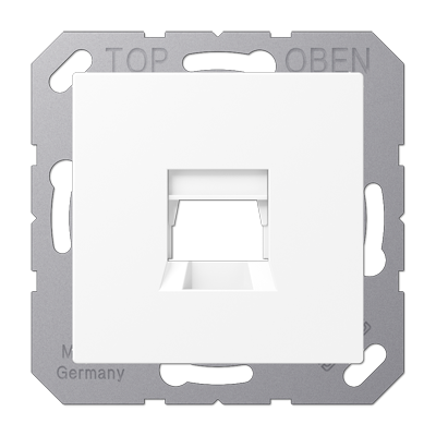 JUNG A Flow/A 550 Белый матовый Kрышка для 1-го разъема, без видимого винта, подпружиненная шторка A1569-15WEWWM