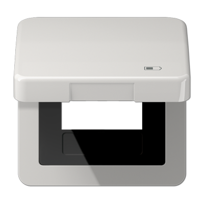 JUNG Рамка с подпружиненной крышкой для USB-механизмов, с центральной платой, светло-серый CD590KLUSBLG