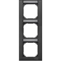 Купить SE Merten SM Антрацит Рамка 3-ая с полем для надписи вертикальная (MTN476314)