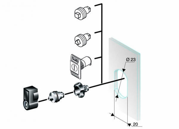 SE CRN Замок квадрат 8мм замена станд. NSYTC8CRN