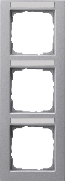 Gira E2 Алюминий Рамка 3-ая вертикальная с полем для надписи 110325