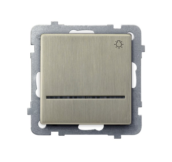 Ospel Sonata Медь (Новое серебро) Кнопка "светло" с подсветкой, без рамки ŁP-5RMS/m/44