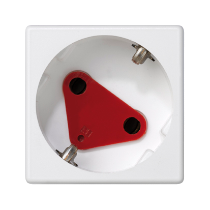 Simon Connect Белая Розетка 2P+E Schuko, 16А 250В, 45х45мм, с блокировкой, безвинтовые клеммы KS11-9