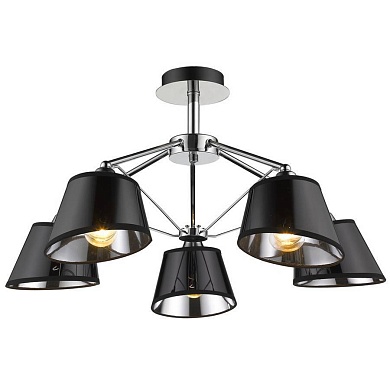 VELANTE 296-107-05 Люстра потолочная Хром/Черный E27 5*60W