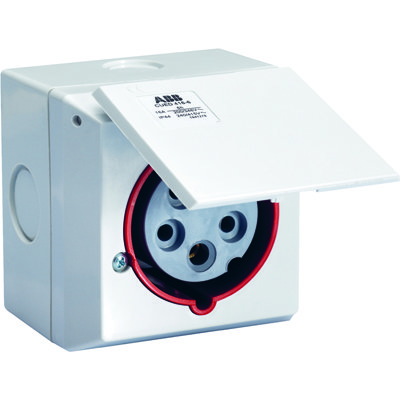 ABB Розетка для монтажа на поверхность CUED416-6+RD, 3P+N+E, 16А, IP44, 6ч 2CMA178696R1000