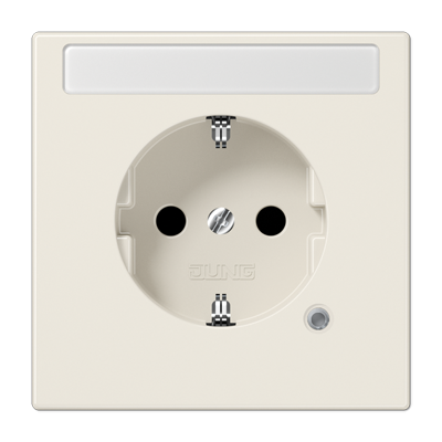 JUNG SCHUKO-розетка с полем для надписи и индикатором, слоновая кость LS1520NAKO