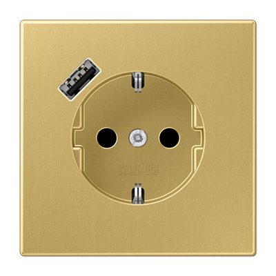 JUNG Розетка SCHUKO® с USB-зарядным устройством, тип A термопласт латунь Classic ME1520-18AC-L