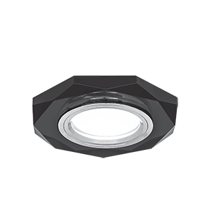 Gauss Светильник Mirror Gu5.3 1/50 восемь гран. кристал черный/хром RR014