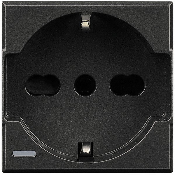 Купить BT Axolute Антрацит Розетка с/з c защищенными контактами, винт. зажим, возможность индикации 2 мод HS4140/16