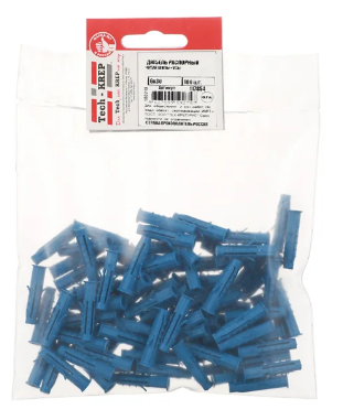 Купить Tech-Krep Дюбель распорный Чапай 6х30 шипы+усы (полипропилен) (100 шт) - пакет 117854