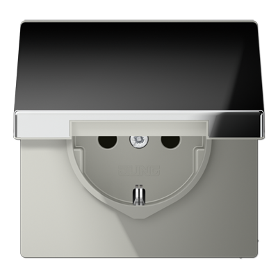 JUNG Штепсельная розетка SCHUKO 16A 250V~ с откидной крышкой; полированный хром GCR1520KL