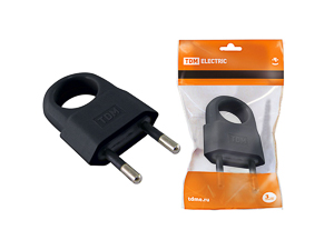 Купить TDM Вилка б/з с кольцом черная 10А 250В (евровилка CEE 7/16) SQ1806-0190