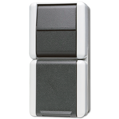 JUNG Комбинация - розетка и однополюсный выключатель для накладного монтажа IP44 871W