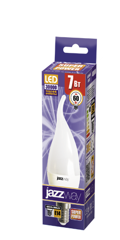 Купить Jazzway Лампа светодиодная (LED) «свеча на ветру» d38мм E14 220° 7Вт 220-240В матовая нейтральная холодно-белая 4000К .1027917-2