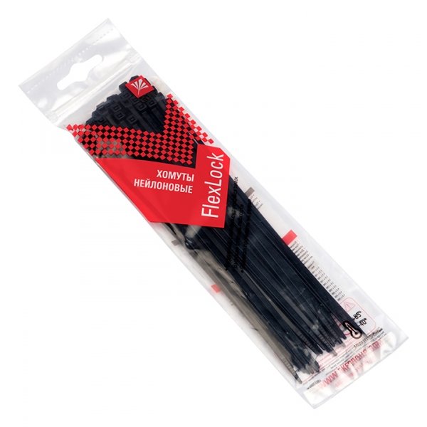 EKF PROxima Хомут P6.6 стандартный (ч), 3.6x200 (50шт) FlexLock