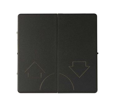 Simon S82 Concept Матовый черный, Клавиша двойная для выключателя жалюзи без блокировки и пиктограммой "стрелки" 8200029-098