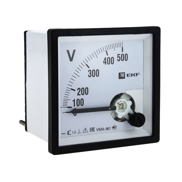 EKF PROxima Вольтметр VMA-961 аналоговый на панель (96х96) квадратный вырез 500В прямое подкл.