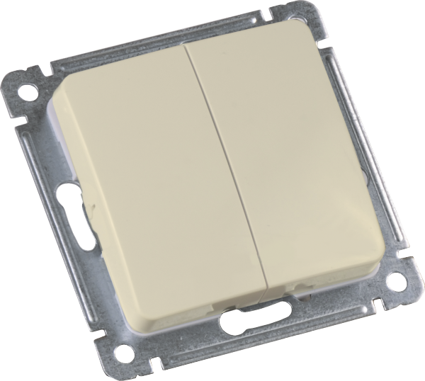 Hegel Мастер внутр Слоновая кость ВС10-451-01 Выключатель 2-клавишный, механизм