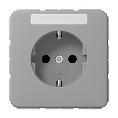 JUNG Штепсельная розетка SCHUKO 16A 250V~ с полем для надписи серая CD1520NAGR