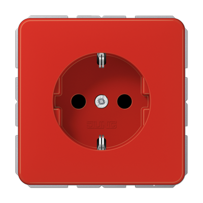 JUNG Штепсельная розетка SCHUKO 16A 250V~ с защитой от детей центральная плата красная CD1520BFKIRT
