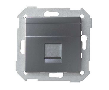 Simon S82 Concept Матовый титан, Розетка 1-я со шт RJ45 прямая для передачи данных 8200005-096