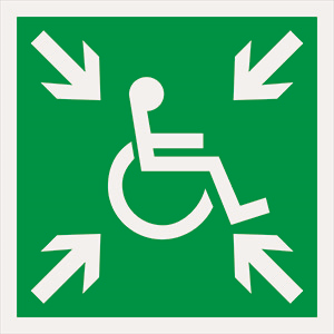 Белый свет Знак безопасности PP-17174.E65"Пункт (место) сбора МГН (безопасная зона МГН)" a18483