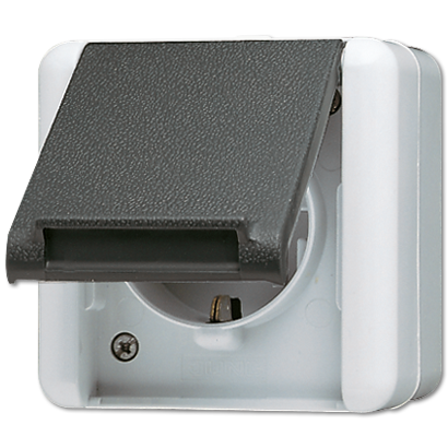 JUNG WG800 Розетка 2Р+З, н/у, серый IP44 820W
