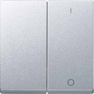 Купить SE Merten SM Алюминий Две клавиши с пиктограммой «вкл» и «откл» MTN312060