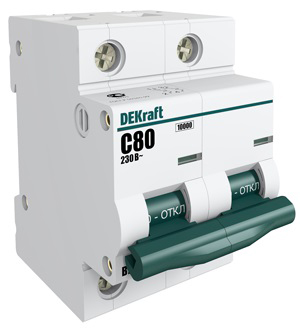 Купить Dekraft Автоматический выключатель 2Р 80А х-ка D ВА-201 10кА 13017DEK