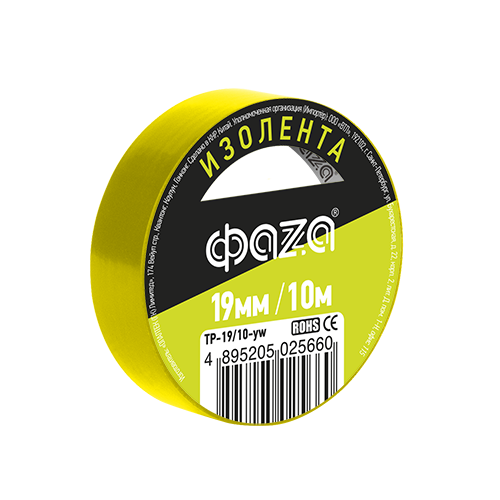 ФАZA Изолента 19/10 Изолента ПВХ 19мм * 10м желтая .5025660