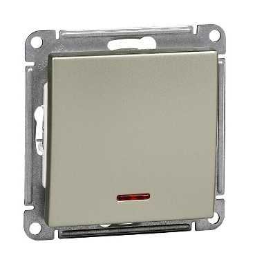 Systeme Electric Wessen 59 Шампань Выключатель 1-клавишный 10АХ с подсветкой