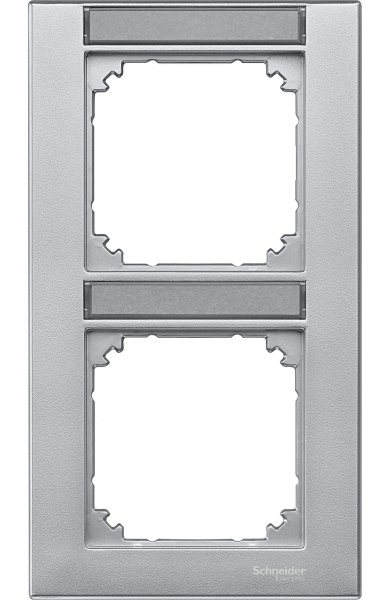 Купить SE Merten SM Алюминий Рамка 2-ая с полем для надписи вертикальная (MTN476260)