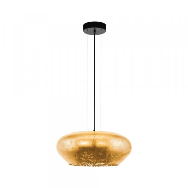 Eglo 39595 Подвес PRIORAT, 3x20W(E27), 500, сталь, черный/стекло, золотистый