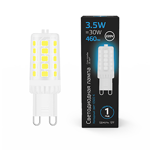 Gauss Лампа G9 AC185-265V 3,5W 460lm 6500K керамика LED 107009305