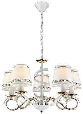 VELANTE 732-303-05 Люстра подвесная Белый, Золото/Белый E14 5*60W