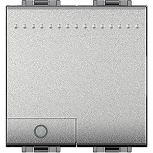 BT Livinglight Выключатель кнопочный мех-зм с центр. платой одиночный скрыт. уст-ки 10А 0-250В с нажимной кнопкой пластик Алюминий IP20 NT4043M2N