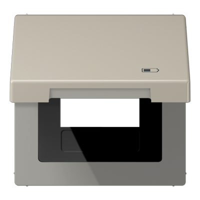 JUNG Рамка с подпружиненной крышкой для USB-механизмов, с центральной платой, нержавеющая сталь ES2990KLUSB