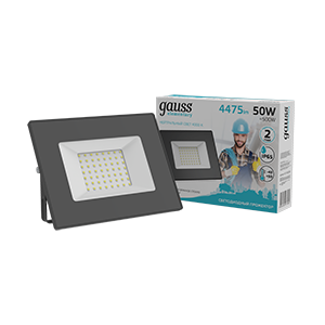 Gauss Прожектор Elementary 50W 4475lm 4000К 200-240V IP65 черный LED 613100250