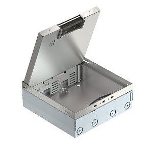 Купить OBO Bettermann Лючок UDHOME9 2V на 12 Modul 45, пустой (выемка под напольное покрытие 15 мм, нержавеющая сталь) 7427324