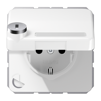 JUNG SCHUKO Steckd.m.Klappd.Schloss, белая CD1520NAKLSLWW