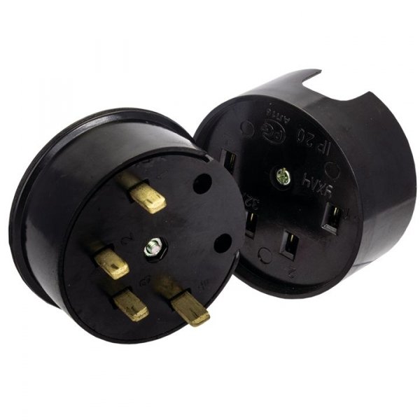 EKF PROxima Разъем РШ-ВШ 32А 380В 3P+PE (ОУ) карболитовый черный